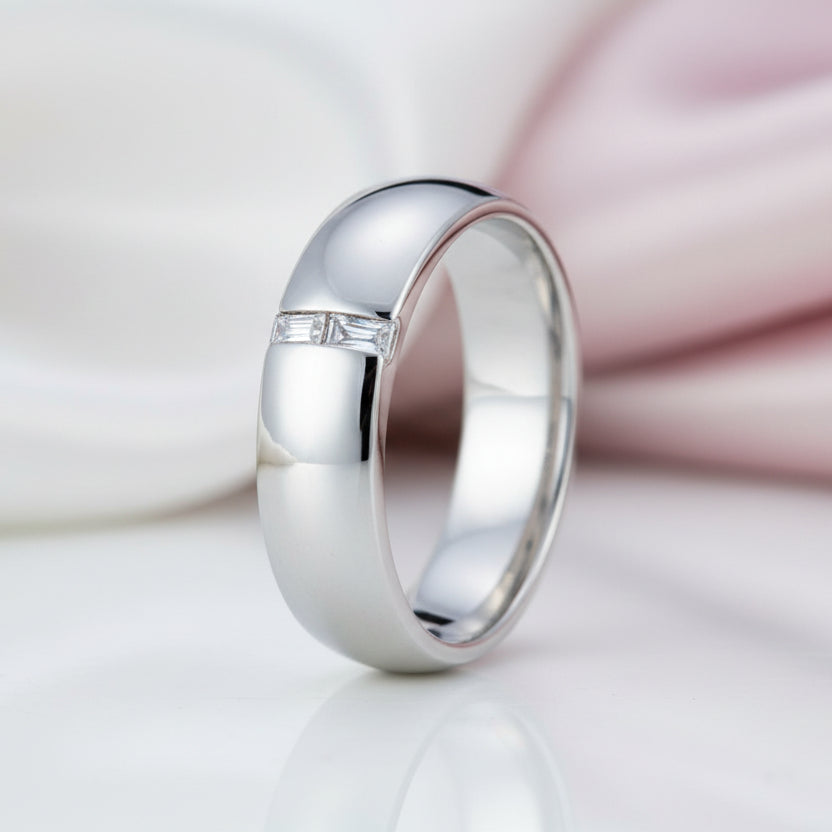 Emerald Cut Diamond Option Men's Wedding Band Ring-Black Diamonds New York