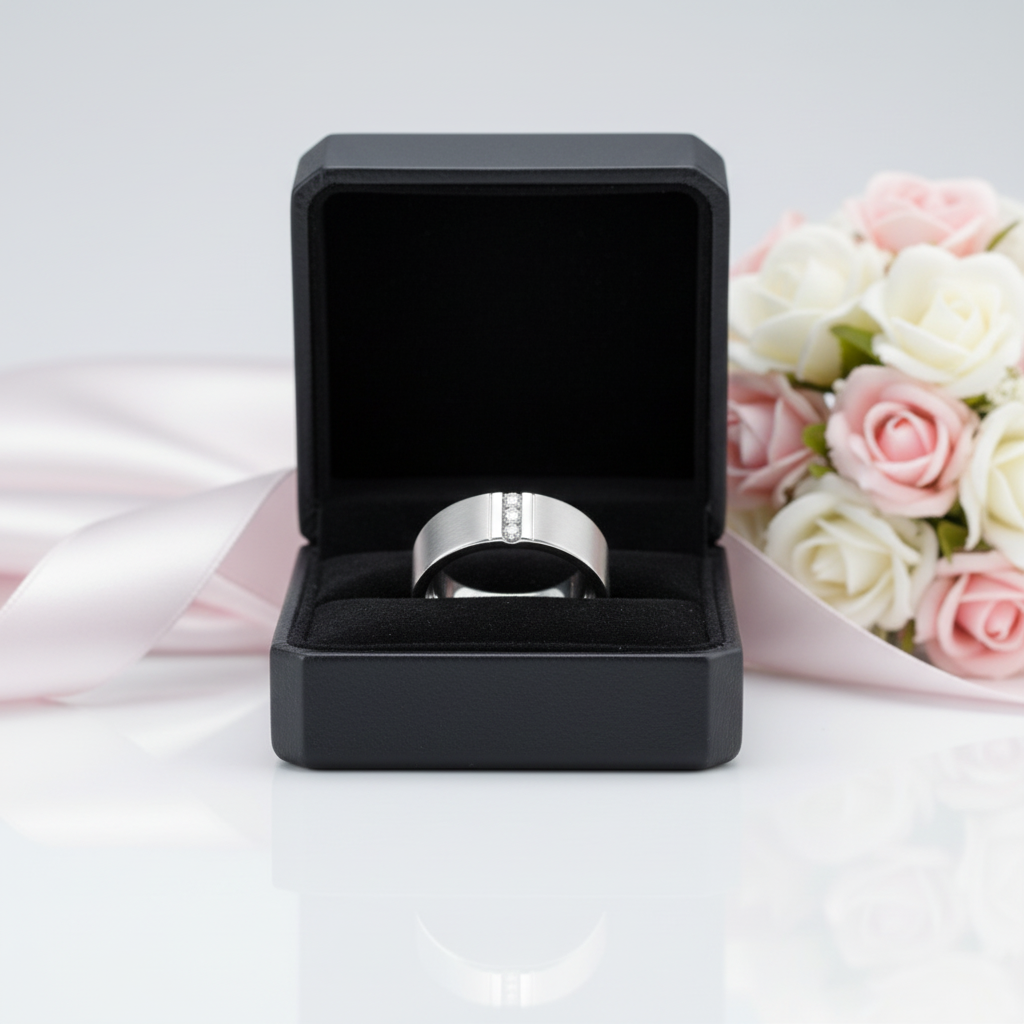 Men's Wedding Band Ring-Black Diamonds New York