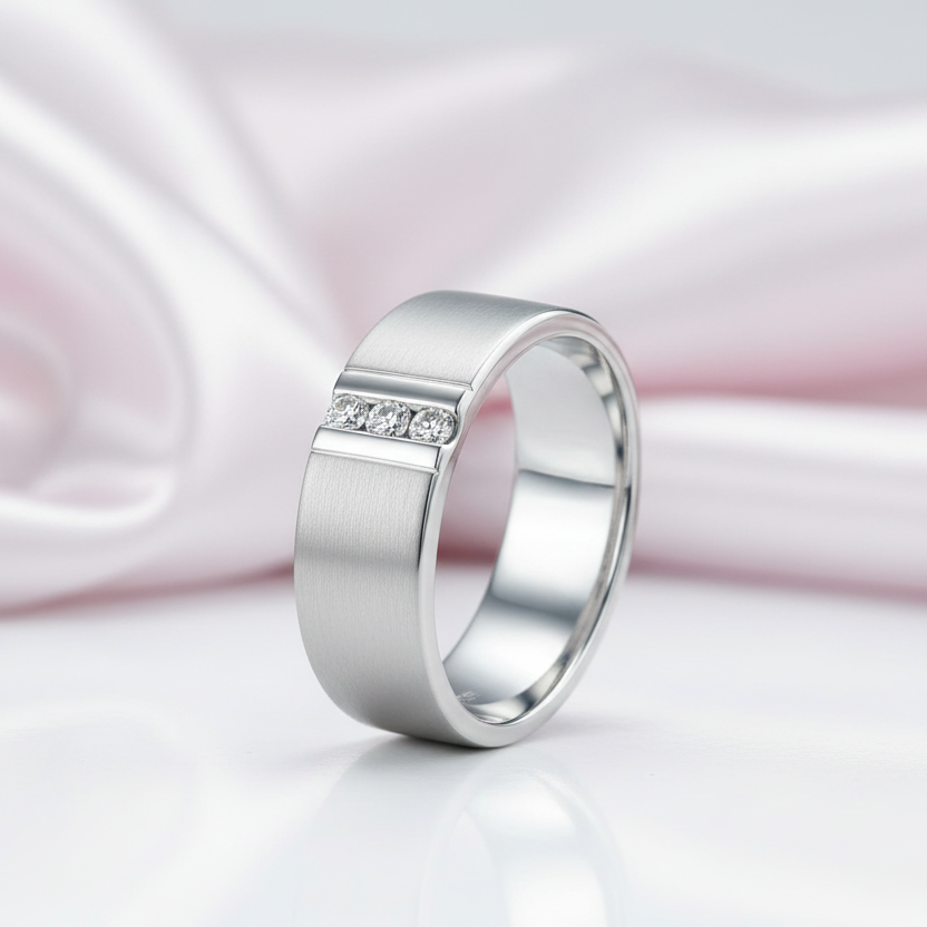 Men's Wedding Band Ring-Black Diamonds New York