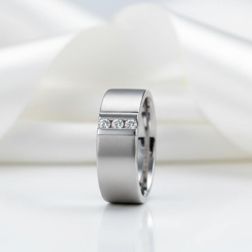 Men's Wedding Band Ring-Black Diamonds New York