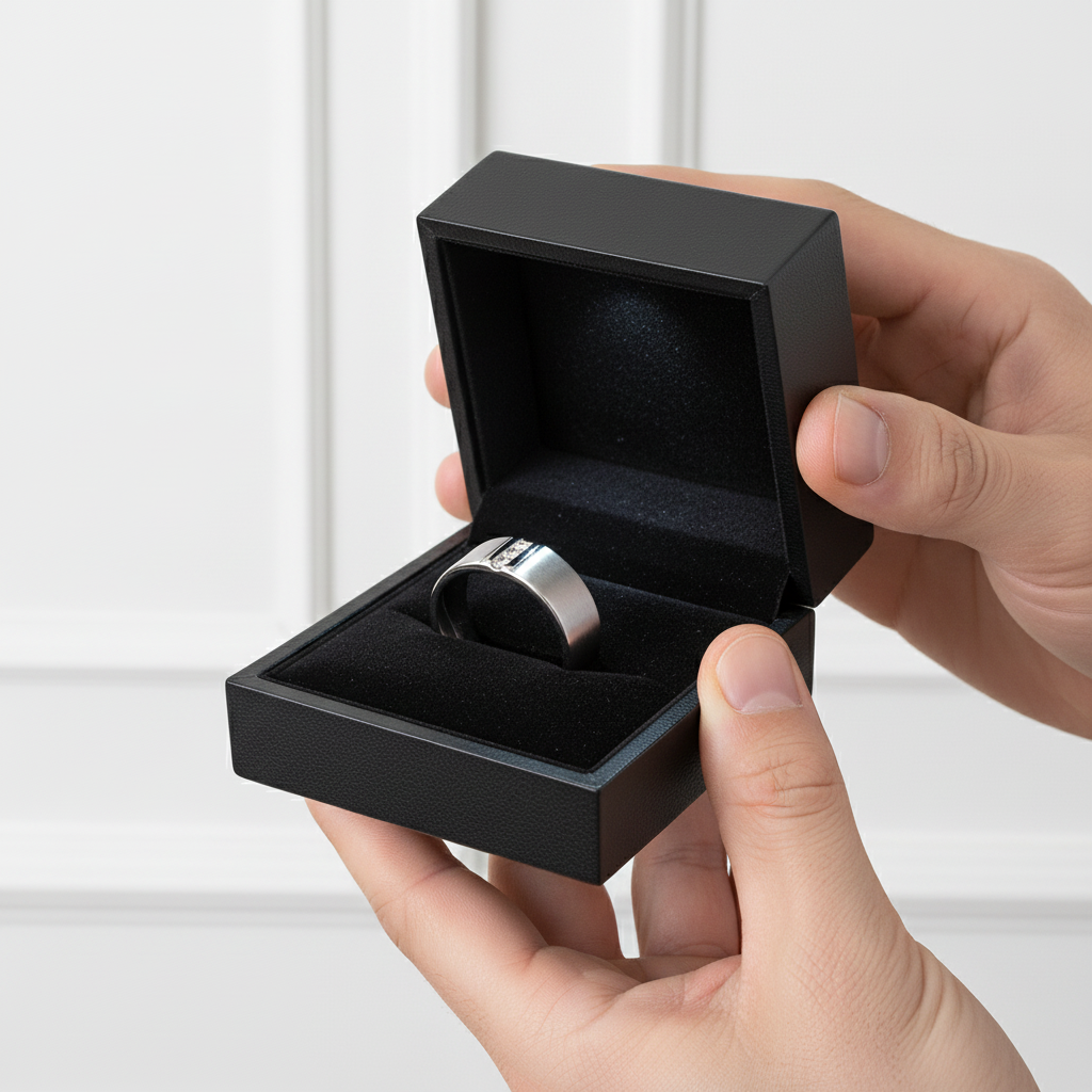 Men's Wedding Band Ring-Black Diamonds New York