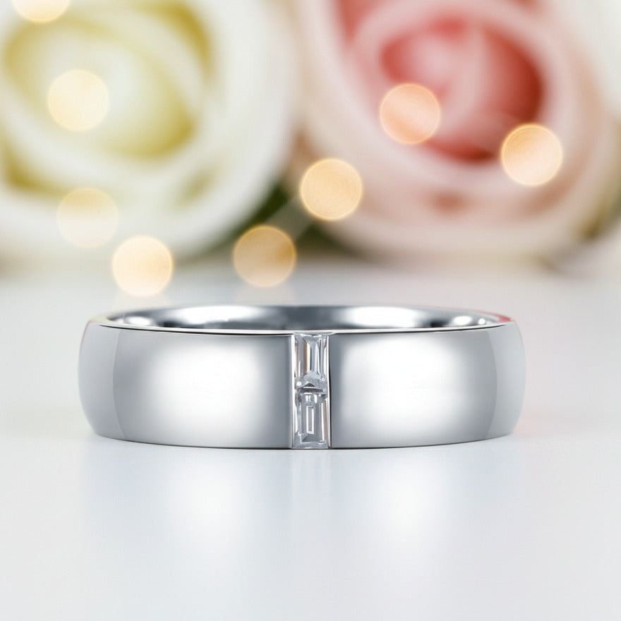 Emerald Cut Diamond Men's Wedding Band Ring-Black Diamonds New York