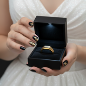Men's Wedding Band With Created Sapphire-Black Diamonds New York