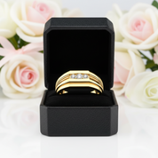 Men's Wedding Band With Created Sapphire-Black Diamonds New York
