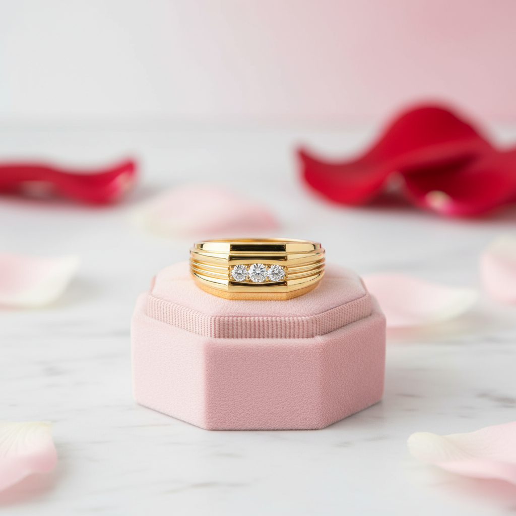 Men's Wedding Band With Created Sapphire-Black Diamonds New York