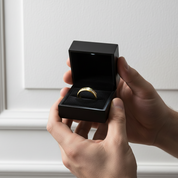 Men's Yellow Gold Titanium with Diamond Option Wedding Band-Black Diamonds New York