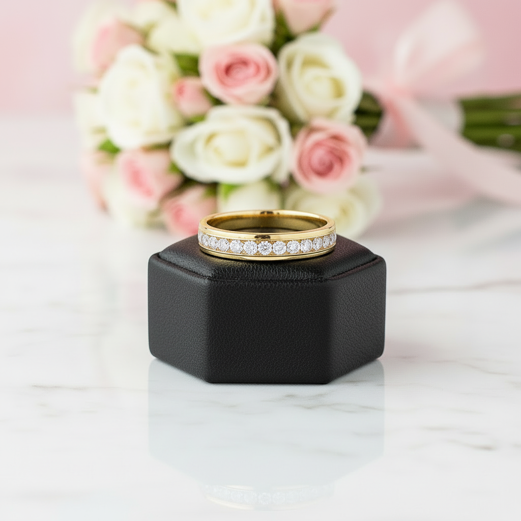 Brilliant Round Cut Diamond Option Men's Ring Band-Black Diamonds New York