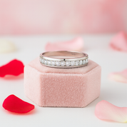 Two Tone Brilliant Round Cut Men's Ring Band-Black Diamonds New York