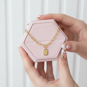 Miami Cross Square Rolo Box Chain Choker Necklace-Black Diamonds New York