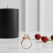 Micro-inlaid Diamond Rose Gold Skull Ring-Black Diamonds New York