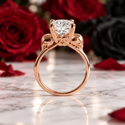 Micro-inlaid Diamond Option Rose Gold Skull Ring-Black Diamonds New York
