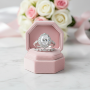 Milgrain Halo Oval Cut Vintage Wedding Set-Black Diamonds New York