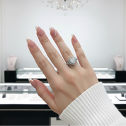 Milgrain Twist Halo Heart Cut Engagement Ring-Black Diamonds New York