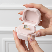 Milky Blue Moonstone Moss Agate Engagement Ring