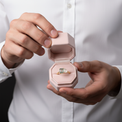 Milky Blue Moonstone Moss Agate Engagement Ring