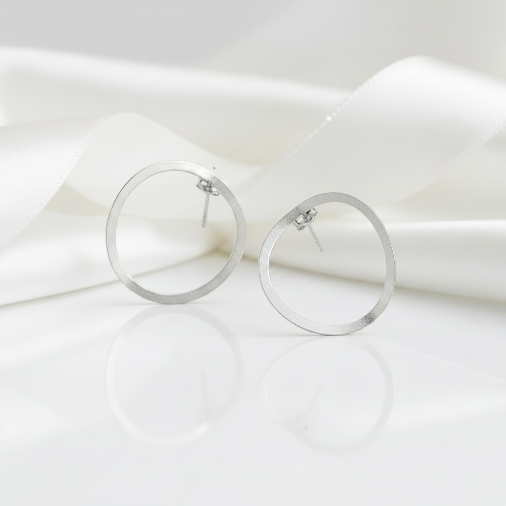 Minimalism Hoop Dangle Earrings-Black Diamonds New York