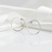 Minimalism Hoop Dangle Earrings-Black Diamonds New York