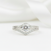 Minimalist 18k Round Cut Diamond Wedding Ring Set-Black Diamonds New York