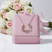 Minimalist Lotus Flower Necklace-Black Diamonds New York