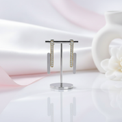 Minimalist Parallel Lines Stud Earrings-Black Diamonds New York