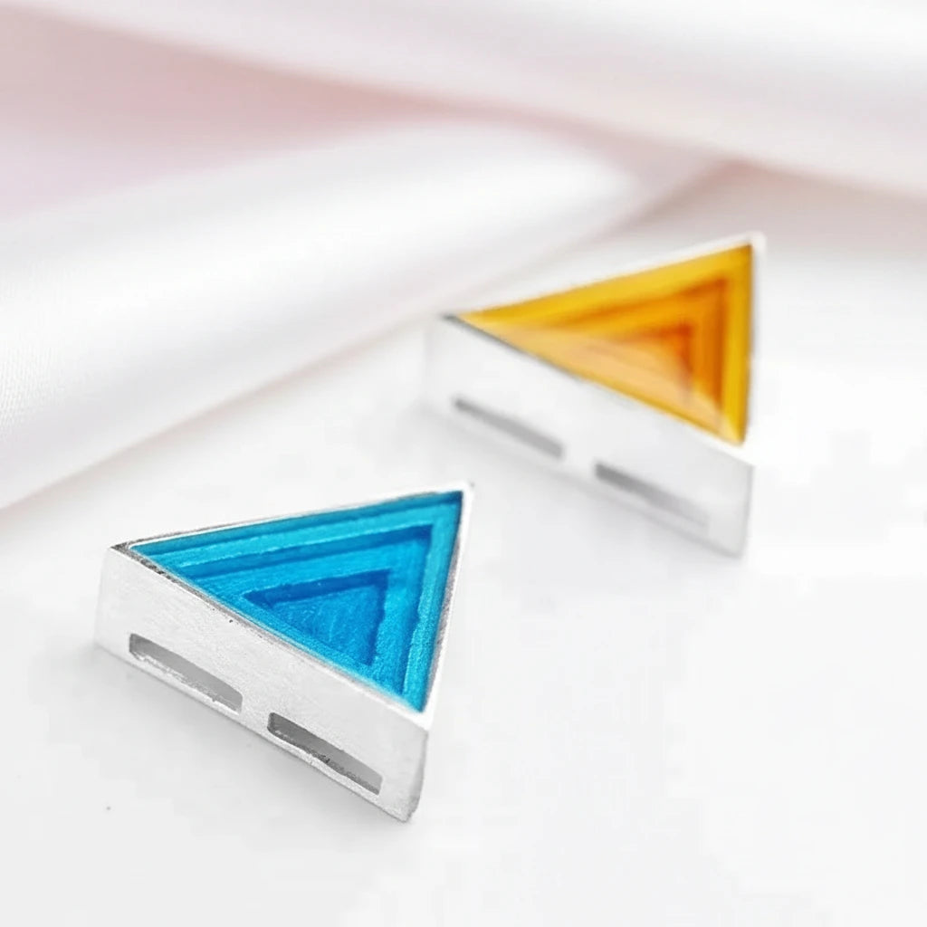 Minimalist Triangle Epoxy Pendant-Black Diamonds New York