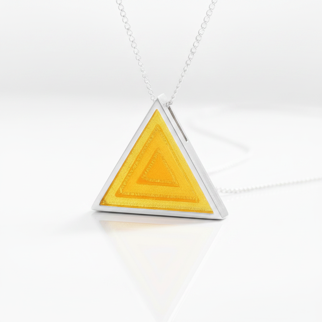 Minimalist Triangle Epoxy Pendant-Black Diamonds New York