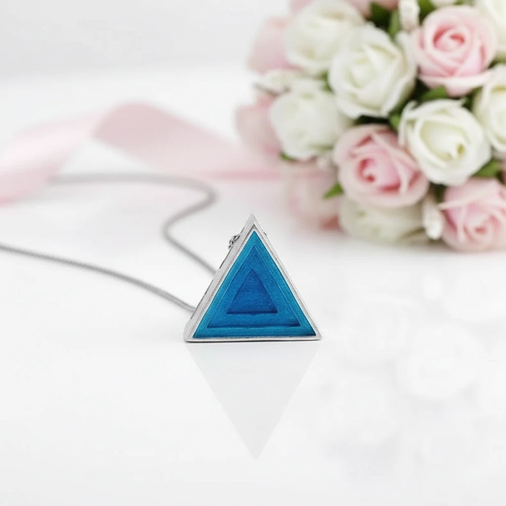 Minimalist Triangle Epoxy Pendant-Black Diamonds New York