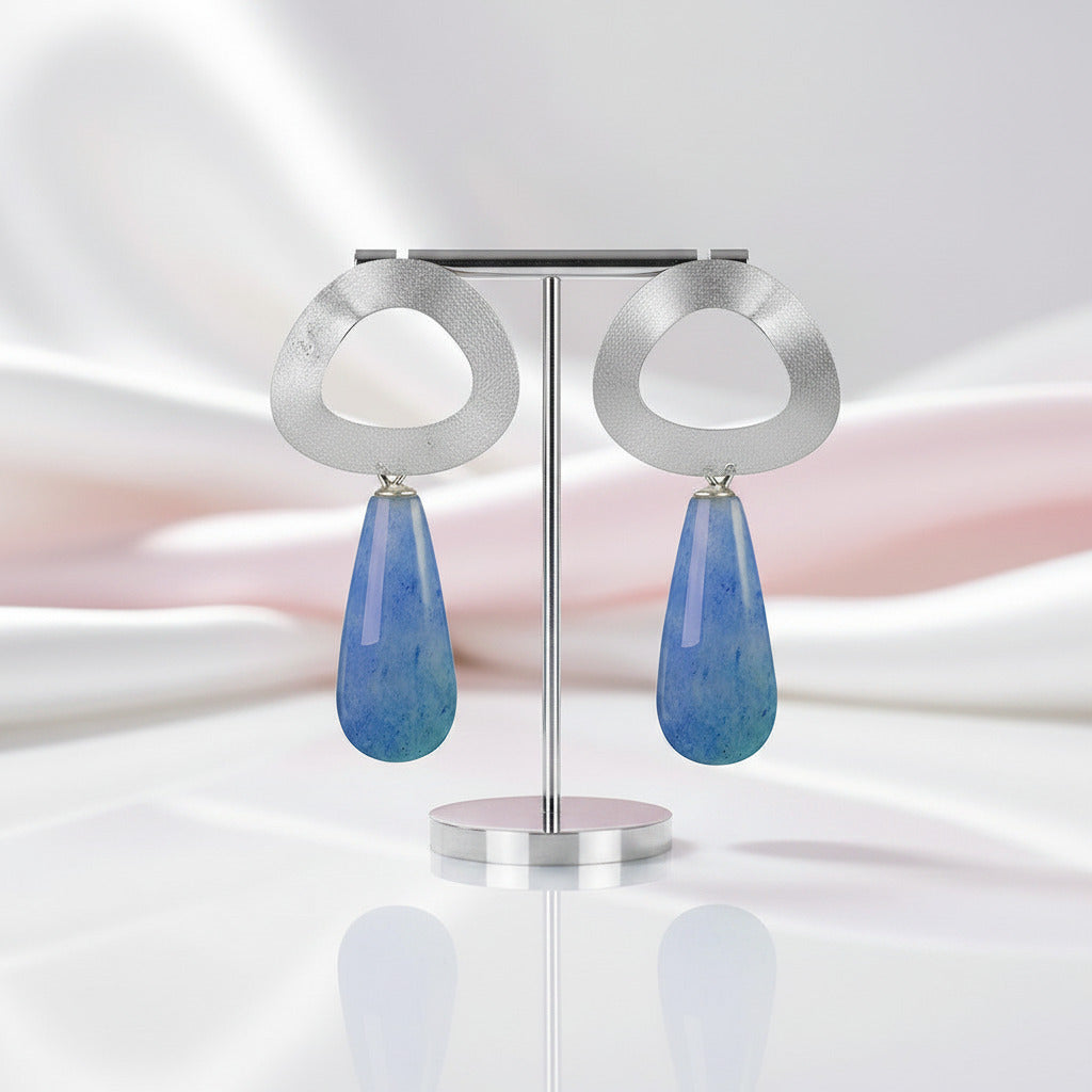 Minimalist Uneven Geometric Shape Dangle Earrings-Black Diamonds New York