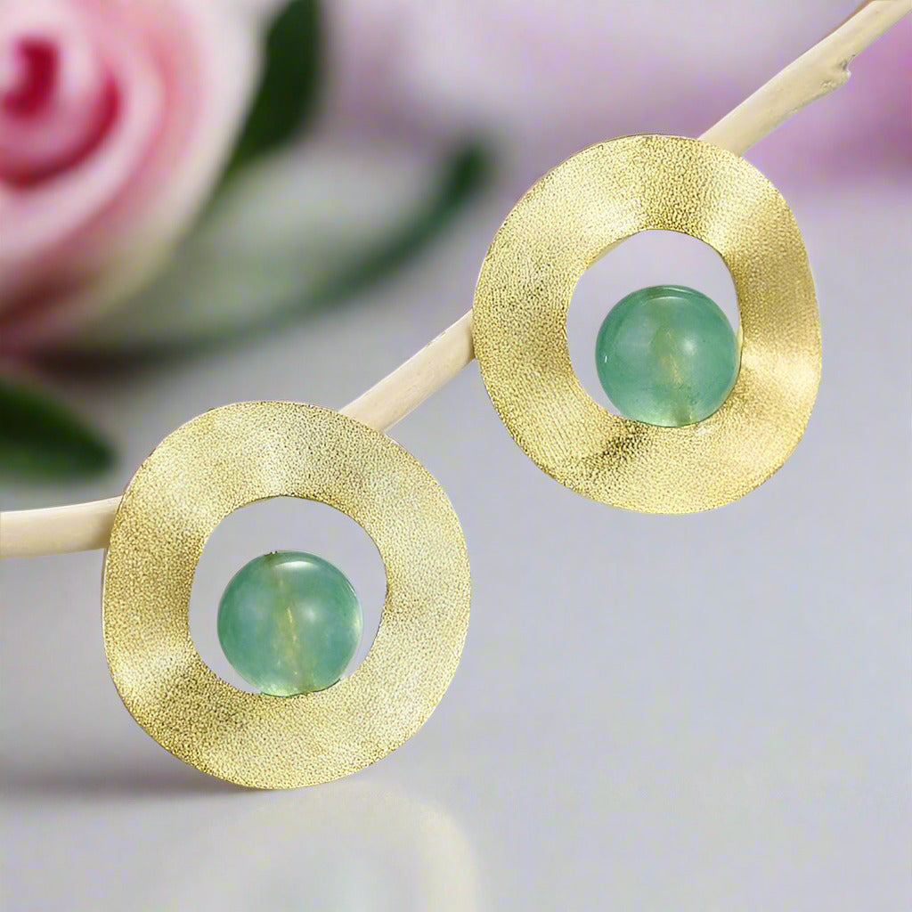 Minimalist Uneven Round Stud Earrings-Black Diamonds New York