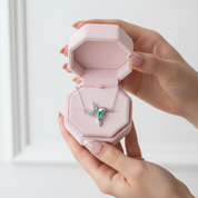 Mint Green Diamond Hummingbird Pendant Necklace-Black Diamonds New York