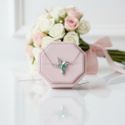 Mint Green Diamond Hummingbird Pendant Necklace-Black Diamonds New York