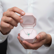 Mint Green Diamond Hummingbird Pendant Necklace-Black Diamonds New York