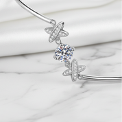 Diamond Option Cute Cross Letter Bracelet-Black Diamonds New York