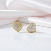 Diamond Option Heart Shape Earrings-Black Diamonds New York