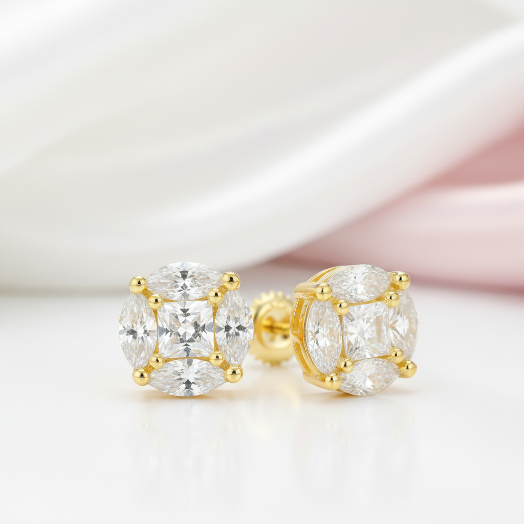 Diamond Option Stud Earrings-Black Diamonds New York