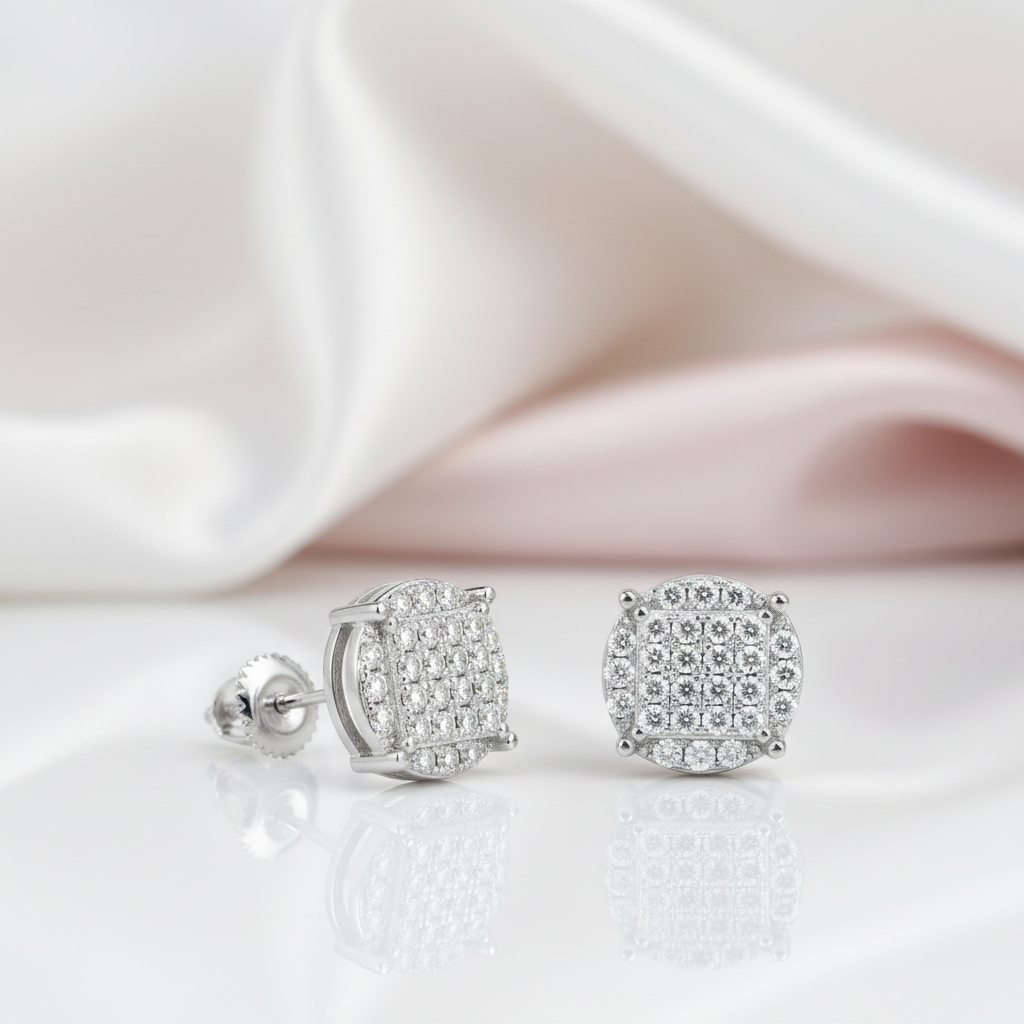 Diamond Option Round Earrings-Black Diamonds New York