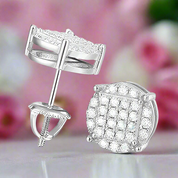 Diamond Round Earrings-Black Diamonds New York