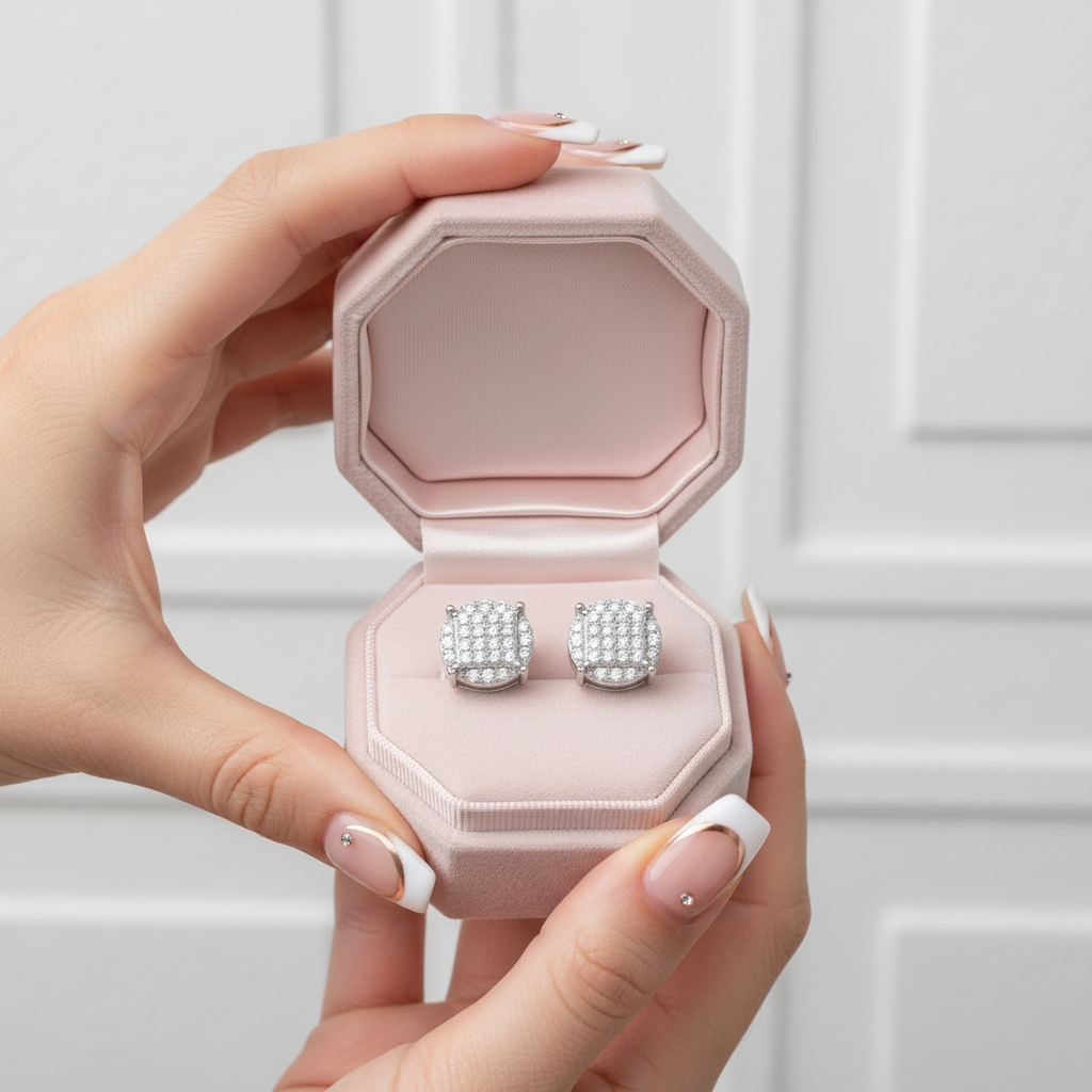Diamond Option Round Earrings-Black Diamonds New York