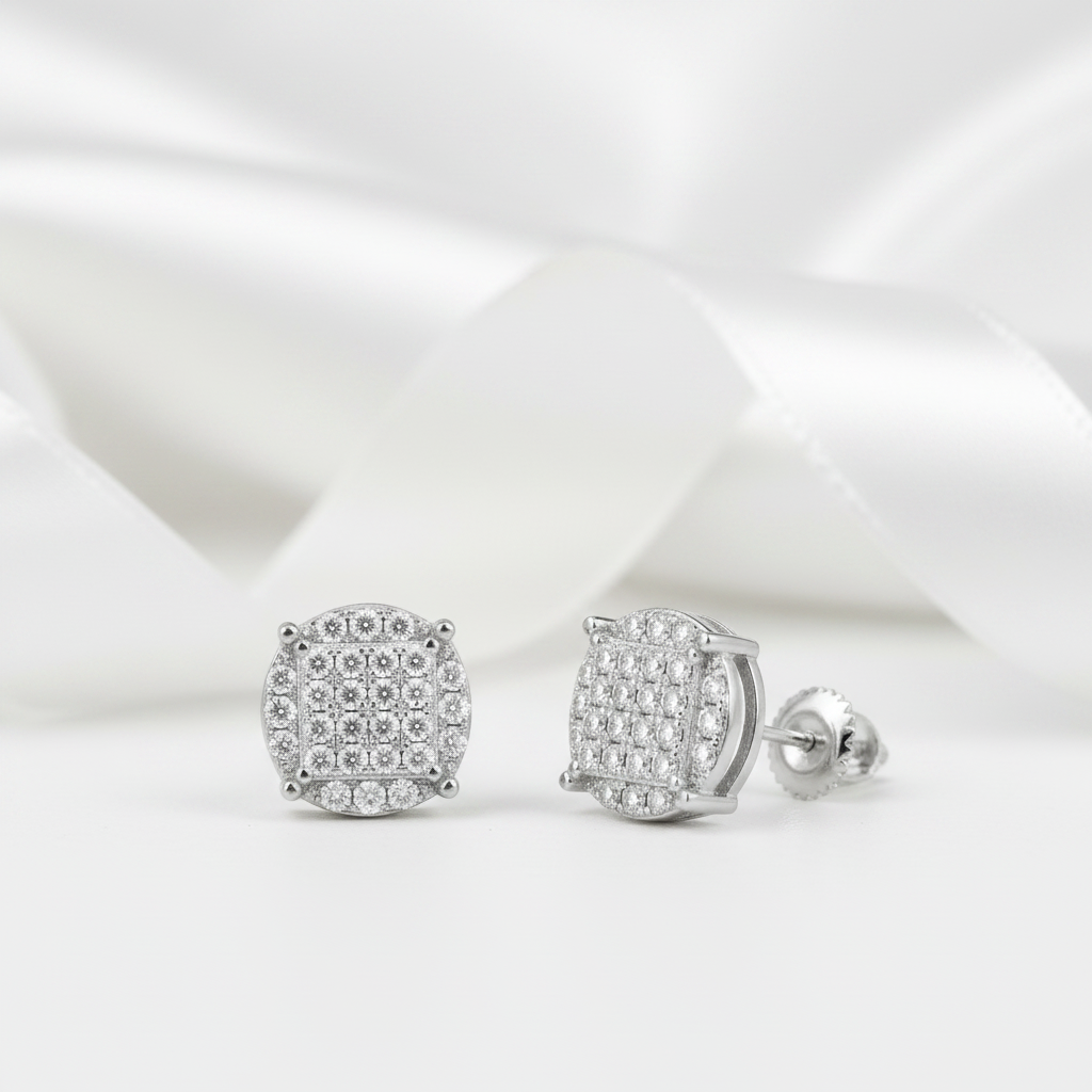 Diamond Option Round Earrings-Black Diamonds New York