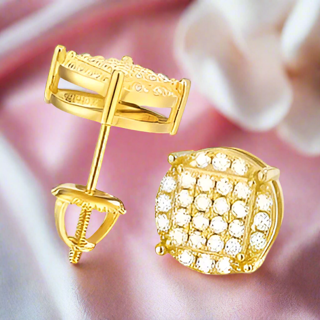 Diamond Round Earrings-Black Diamonds New York