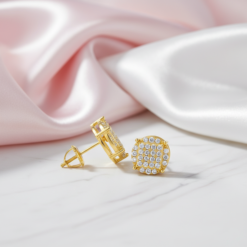 Diamond Option Round Earrings-Black Diamonds New York
