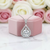 2.0 Ct Diamond Water Drop Shaped Pendant Necklace-Black Diamonds New York