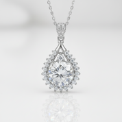 2.0 Ct Diamond Option Water Drop Shaped Pendant Necklace-Black Diamonds New York
