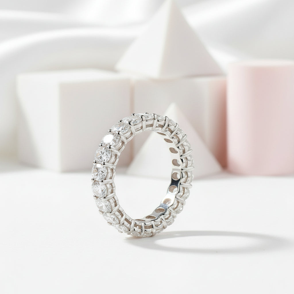 Half Eternity Oval Cut Diamond Wedding Band-Black Diamonds New York