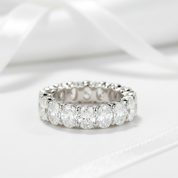 Half Eternity Oval Cut Diamond Wedding Band-Black Diamonds New York