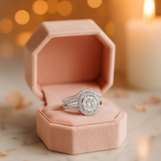 White Gold Split Shank Ring Set 1.5 ct Round Cut Diamond-Black Diamonds New York