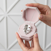 Monstera Leaf Design Necklace-Black Diamonds New York