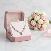 Moon & Star Link Chain Necklace-Black Diamonds New York