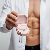 Moon & Star Link Chain Necklace-Black Diamonds New York