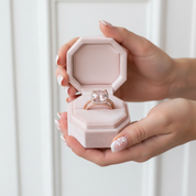 Morganite 5.0 Carat Cushion Cut Wedding Ring Set-Black Diamonds New York